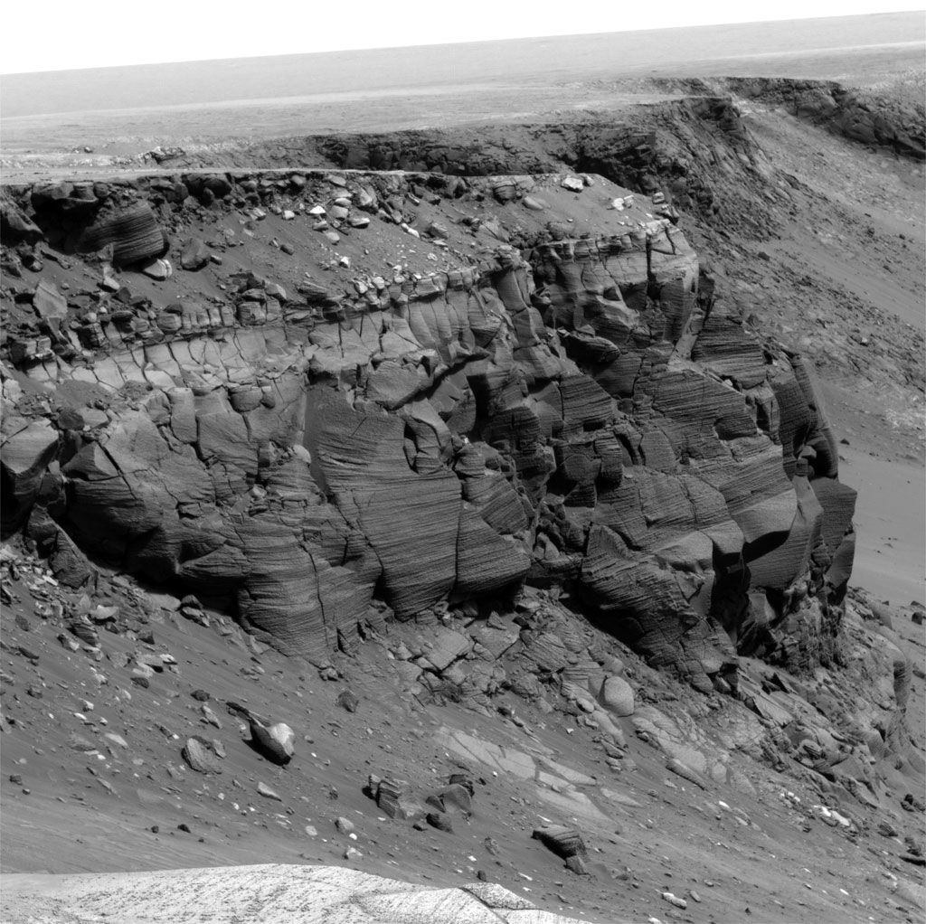 Cape St Vincent explored by Opportunity in Victoria Crater, Courtesy of NASA/JPL-Caltech/Cornell