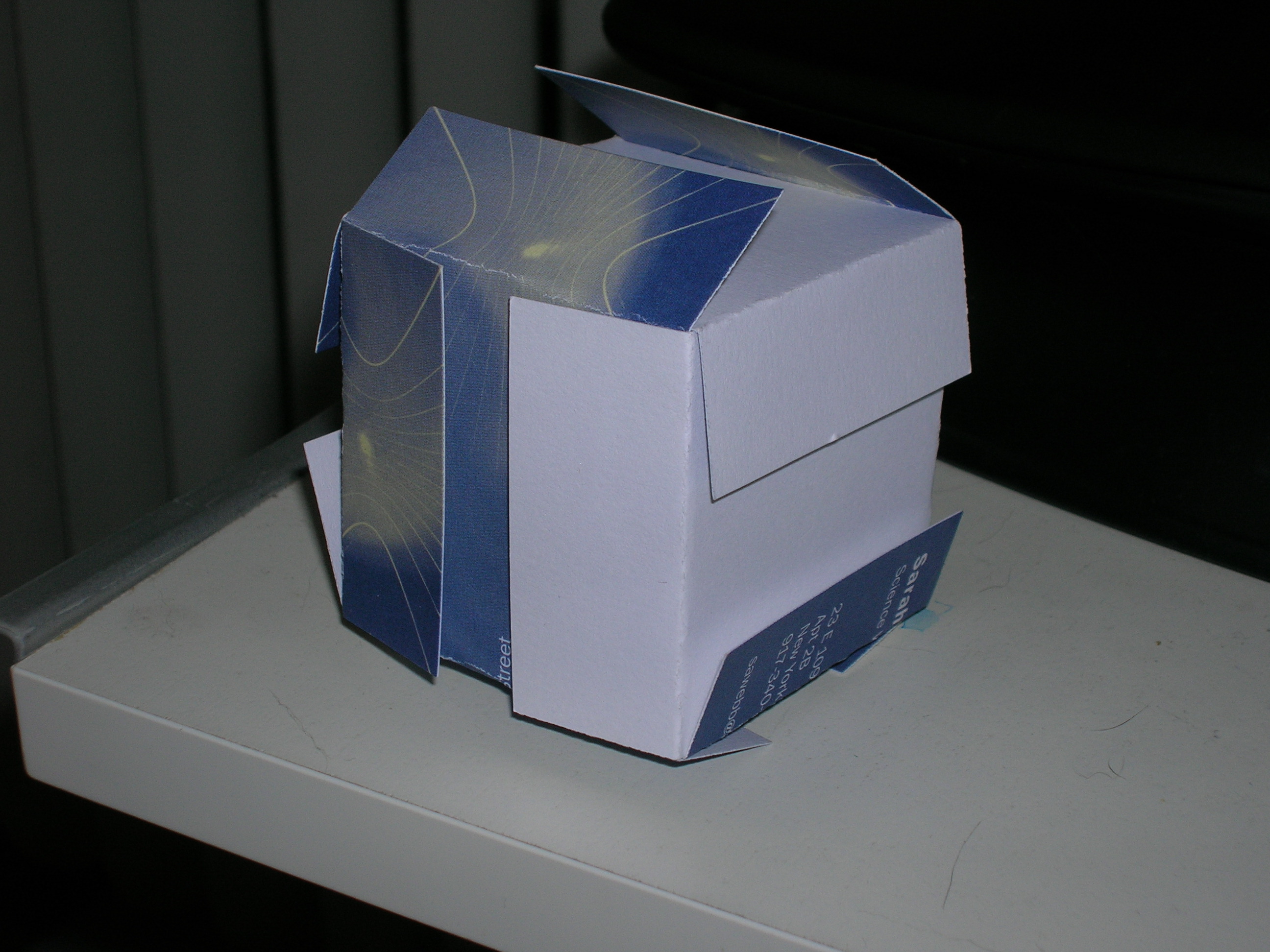 cube made from my old business cards