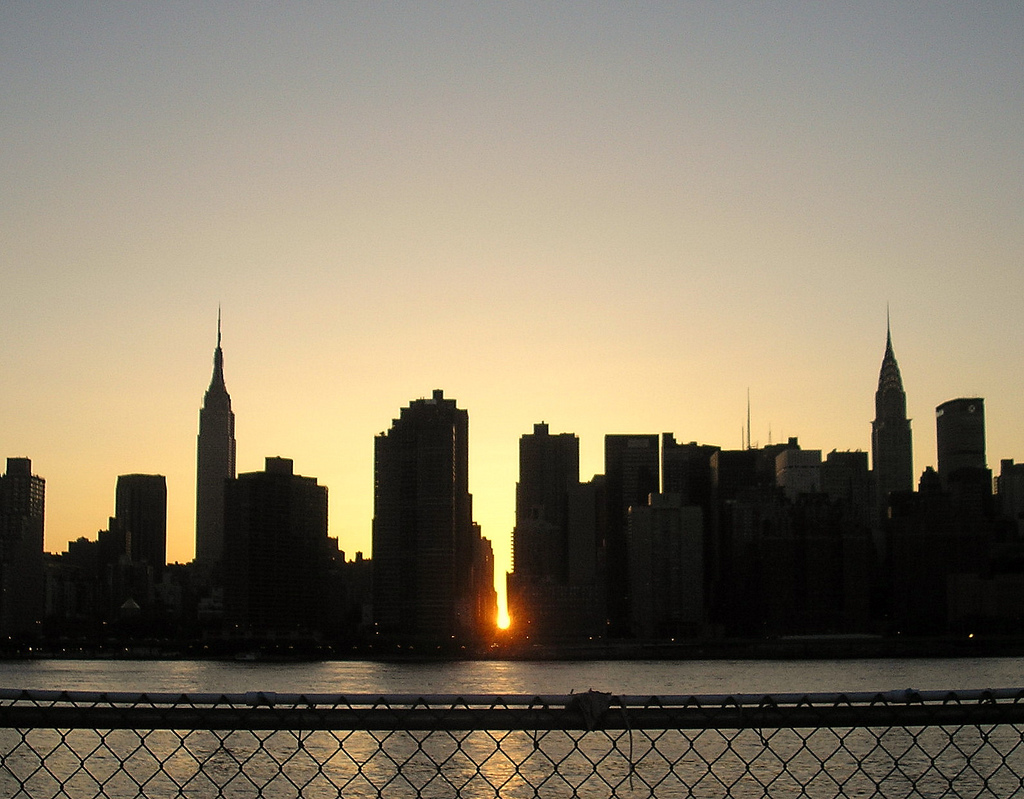 Manhattanhenge from Queens, Photo by David Reeves via flickr