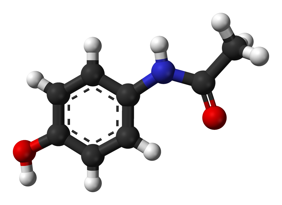 Acetaminophen structure via Wikipedia (benjah-bmm27)